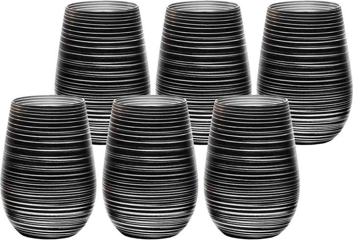 Produktbild Stölzle Twister meets Elements Longdrinkbecher 465ml, Schwarz-Silber (0.05 l, 1 x)