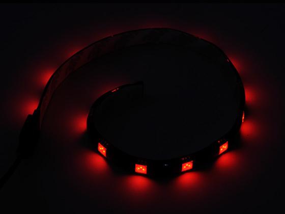 Produktbild Silverstone SST-LS01R - LED Strip Lichtstreifen für Modding von PC Gehäusen, rot, 30cm, 15LEDs (Rot)