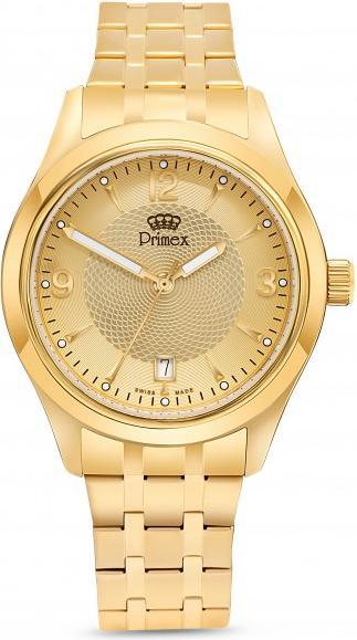 Actual product image Primex Montre Swiss Made - Bracelet Metal Dore - Cadran Dore - Etanche 50 M (210 mm)