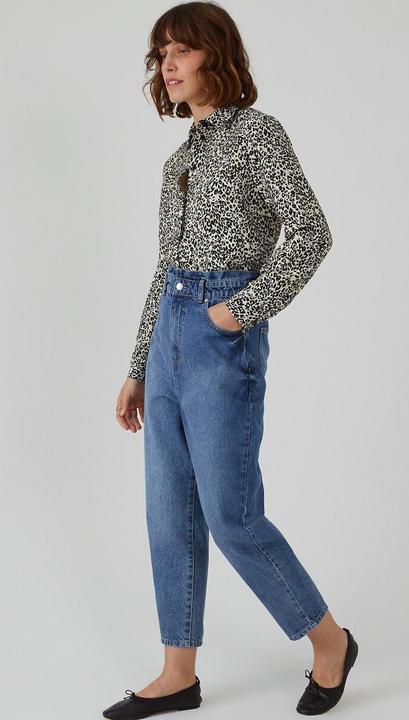 Actual product image La Redoute Collections Balloon jeans with high paperbag waistband (M)