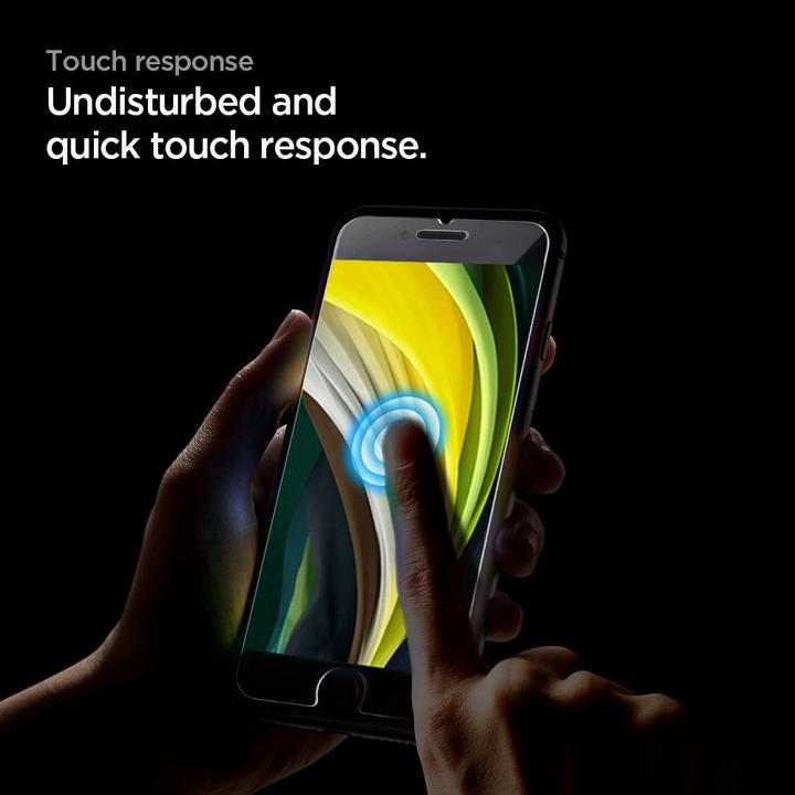 Produktbild Spigen tempered glass ALM GLASS FC for iPhone 7 / 8 / SE 2020 / SE 2022 black (1 Stück, LG K8 2017, Apple iPhone SE (2nd Gen))