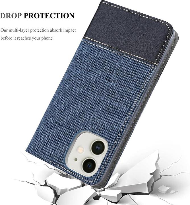 Produktbild Cadorabo Book Jeans Optik Cover (Apple iPhone 12 mini)