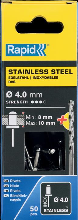 Produktbild Rapid Edelstahl Blindniete Ø 4,0 x 14 mm