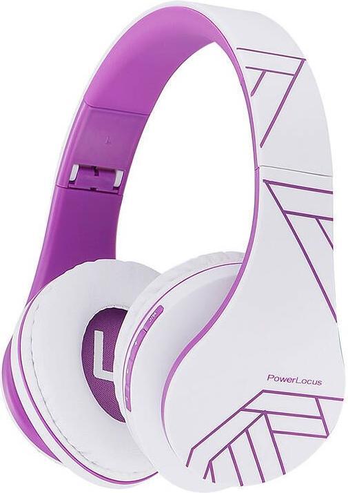 PowerLocus Wireless Headphones P2 (white-purple) (20 h, Kabellos)