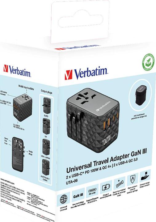 Actual product image Verbatim Universal travel adapter