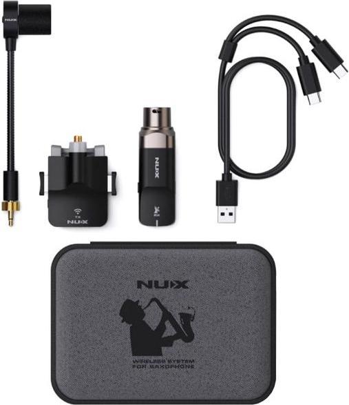 Actual product image NUX B6 Wireless saxophone microphone with cloth