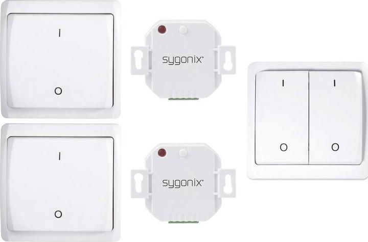 Actual product image Sygonix RSL S8 radio flush-mounted switch set + T3 2-channel wall switch