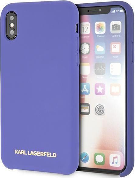 Produktbild Karl Lagerfeld case for iPhone X / XS KLHCPXSLVOG hard case purple Silicone (Apple iPhone X, Apple iPhone XS)