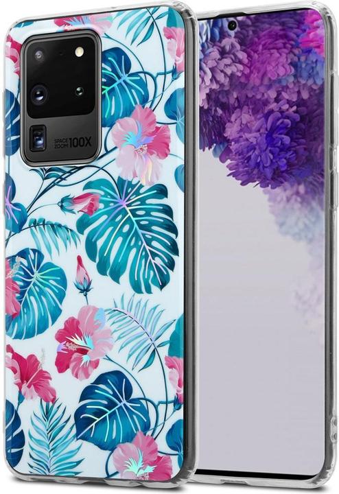 Actual product image Cadorabo IMD TPU Colorful Flowers & Leaves Cover (Samsung Galaxy S20 Ultra)