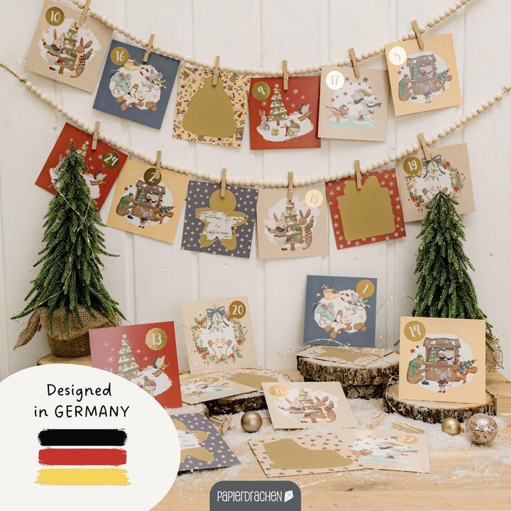 Image du produit Papierdrachen Calendrier de l'Avent à gratter Animaux d'hiver