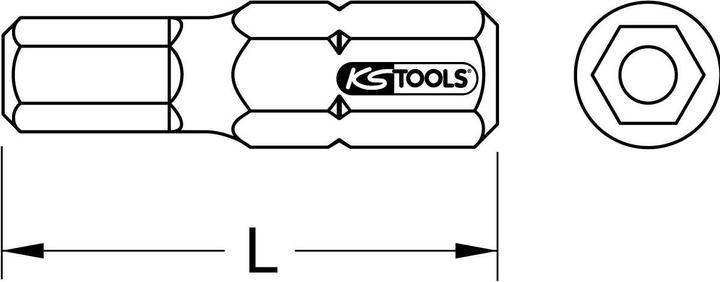 Produktbild KS Tools 1/4" Bit Innensechskant mit Stirnlochbohrung (Tri-Wing 1/16")