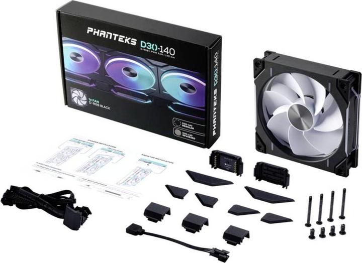 Actual product image Phanteks D30 PWM Reverse Airflow D-RGB (140 mm, 1 x)