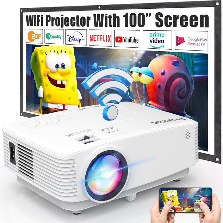 Produktbild Puxinat WiFi Beamer mit 100? Screen, 7500 Lumen