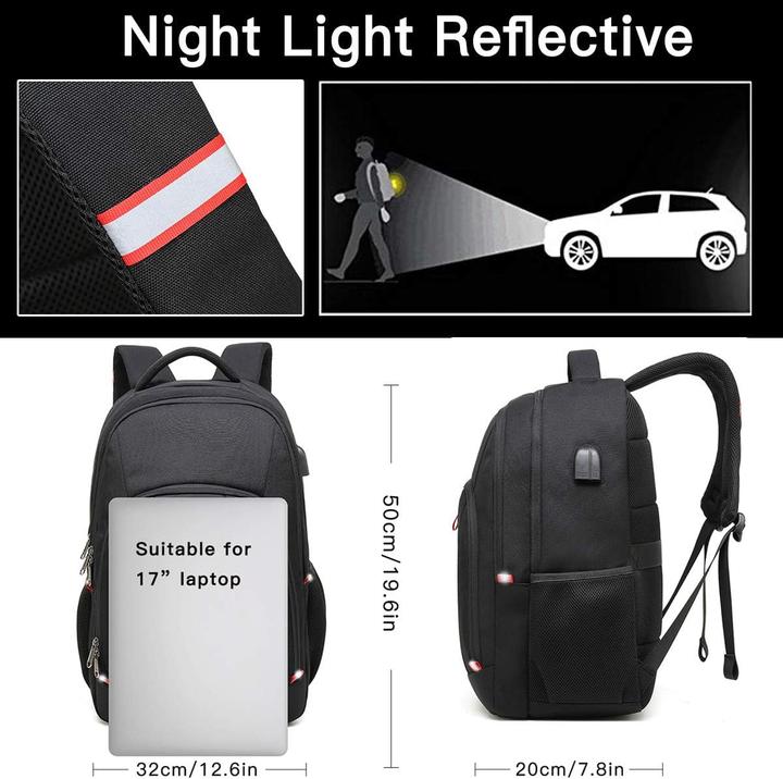 Image du produit Della Gao Laptop-Rucksack mit USB-Anschluss (für 17 Zoll) (32 l)