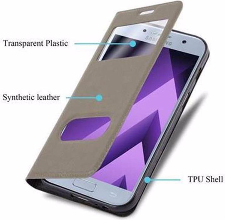 Actual product image Cadorabo Book with View double window cover (Samsung Galaxy A5 (2017))