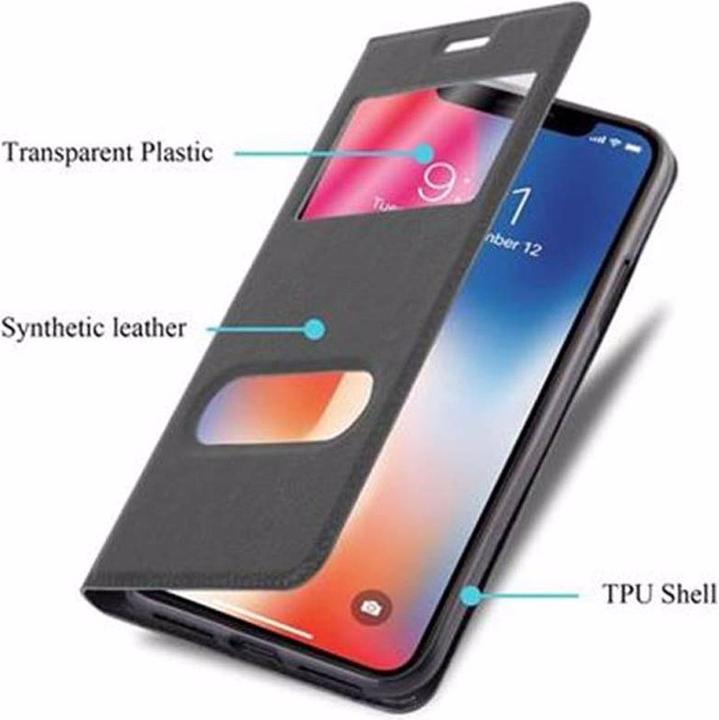 Produktbild Cadorabo Book mit View Doppelfenster Cover (Apple iPhone X)
