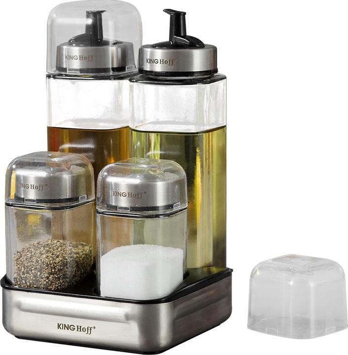 Actual product image Kinghoff Spice container set for spices and vinegar/oil, 5 pcs. (Various spices)