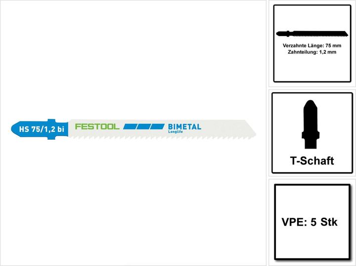 Actual product image Festool Jigsaw blade HS 75/1,2 BI/5