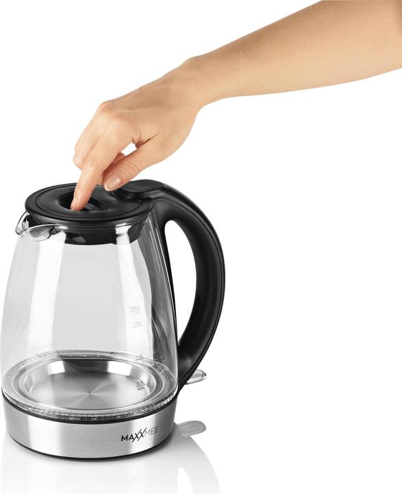Produktbild Maxxmee Glas-Wasserkocher LED blau 2200 Watt, 1,7 L