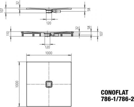 Immagine prodotto Kaldewei Conoflat 786-2 100x100cm con supporto in polistirolo