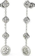 Guess Long steel earrings with zircons 4G Crush JUBE04157JWRHT/U