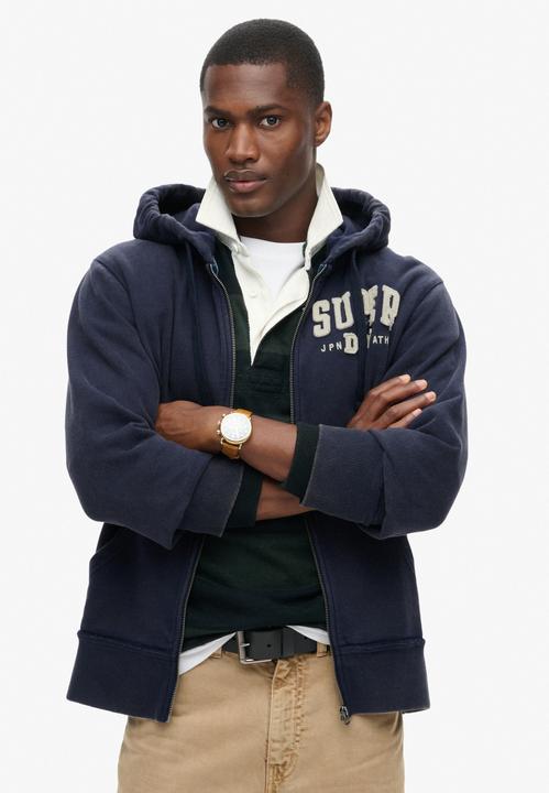 Immagine prodotto Superdry Giacca felpata Casual Vestibilità comoda Felpa con cappuccio atletica vintage con zip (M)