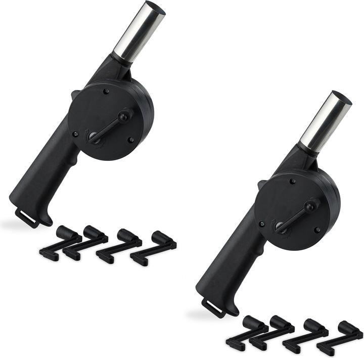 Image du produit Relaxdays Ventilateur de barbecue manuel set de 2