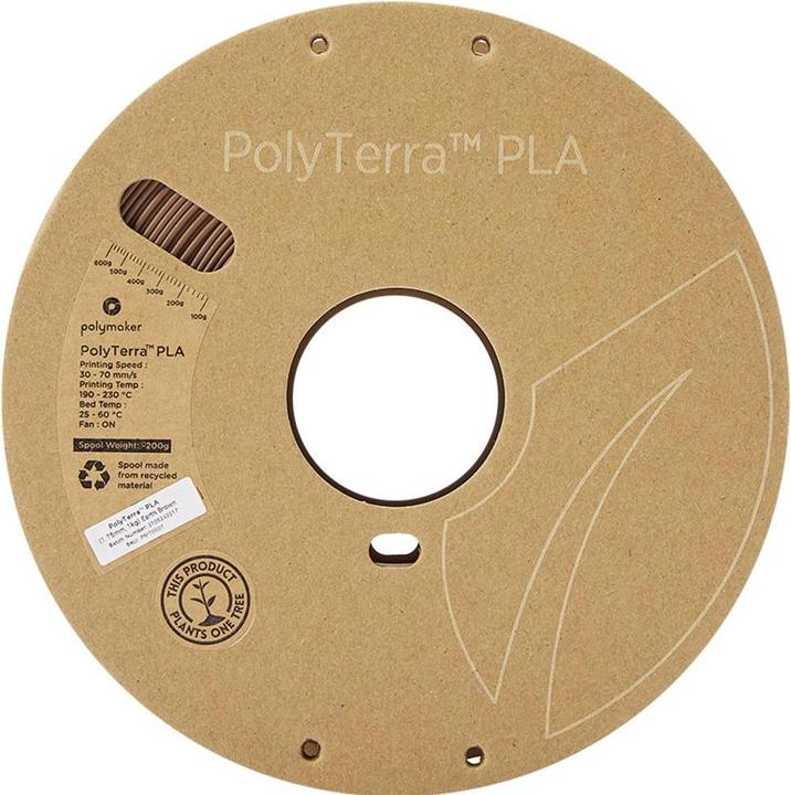 Actual product image Polymaker PolyTerra (PLA, 1.75 mm, 1000 g, Brown)