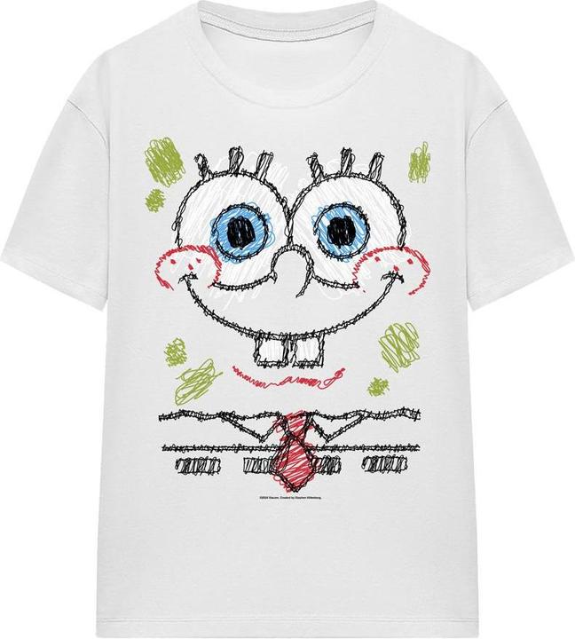 Actual product image Spongebob Squarepants Unisex Adult Scribble Smile T-Shirt (M)