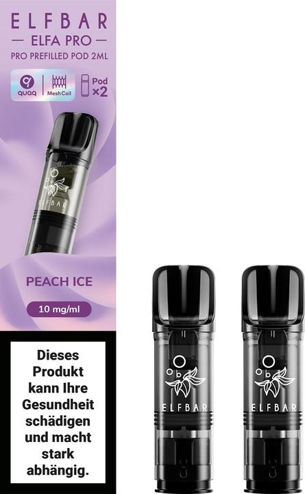 Elfbar ELFA Pro - 2ml PODs 10mg, Peach ICE (Peach)