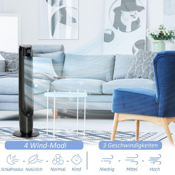 Image du produit Swisshandel24 Luftkühler Turmventilator mit Wasserkühlung Fernbedienung, 12h Timer, 4 Modi (58.20 dB)