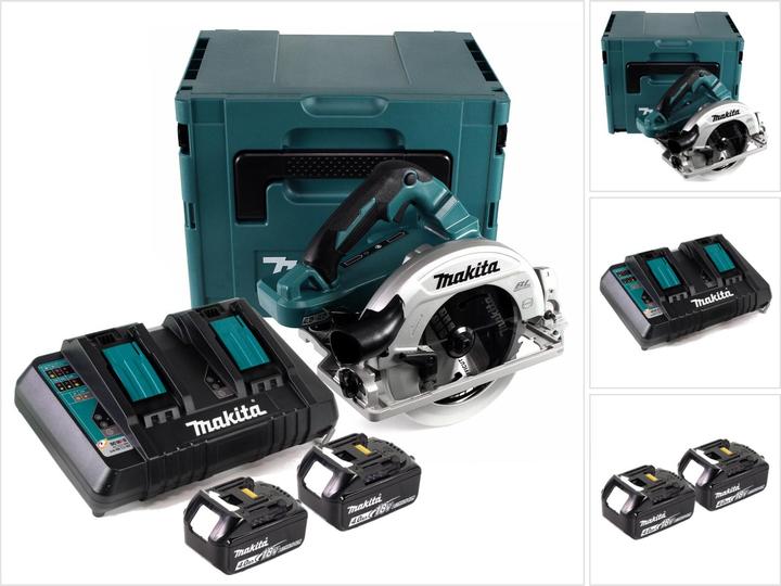 Actual product image Makita DHS 782 PM2J Battery Hand Circular Saw 36V (2x18V) 190 mm Brushless in Makpac + 2x 4,0 Ah Battery +
