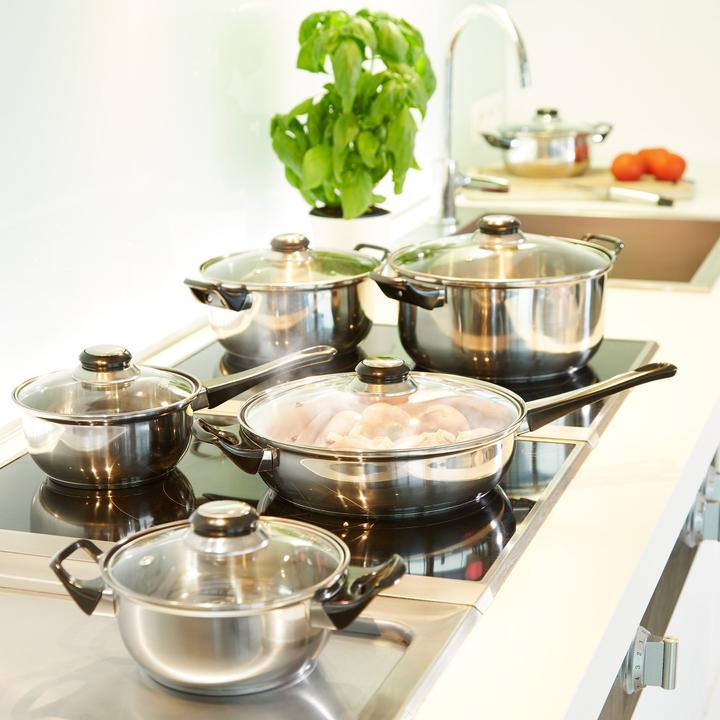 Produktbild tectake Topfset (17 cm, Pfannenset + Topfset, Edelstahl)