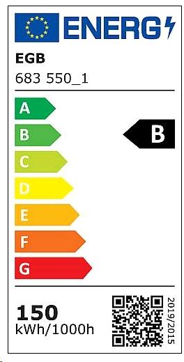 Label énergétique EGB PROsuperior Projecteur à LED IP66 150W 24000lm 4000KIK08 (24000 lm, IP66)