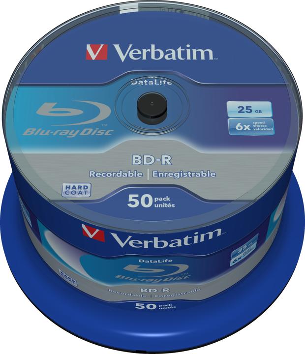 Actual product image Verbatim 1x50 BD-R Blu-Ray 25GB 6x Speed Datalife No-ID Cakebox (50 x)