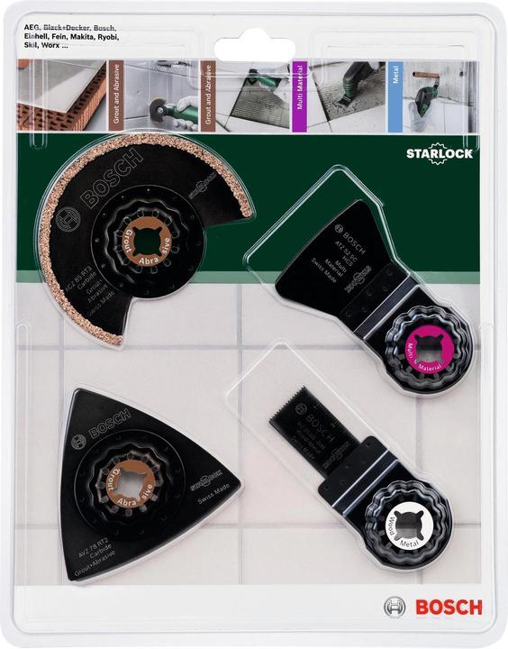 Produktbild Bosch Professional Zubehör Starlock Fliesen-Set für Multifunktionswerkzeuge, 4-teilig, inkl. Zubehör
