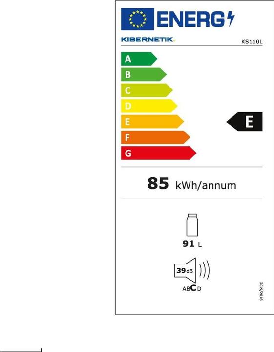 Energie-Label Kibernetik Ks110l (91 l)