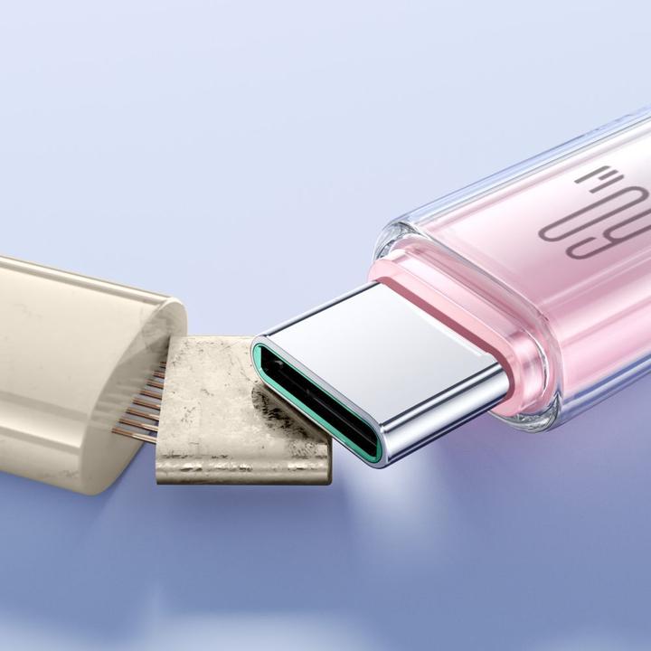 Actual product image Joyroom S-A42 Crystal Clear Series Fast Charging Data Cable Type-C to Type-C 60W 1.2m White (1.20 m)