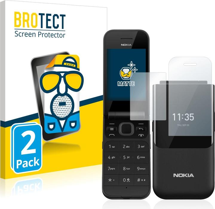 Productafbeelding BROTECT Antireflecterende schermbeschermer mat (2 Stuk, Nokia 2720 Flip)