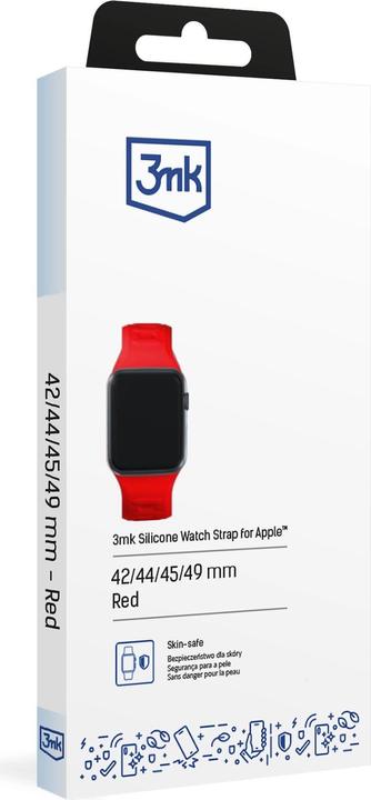 Produktbild 3MK Silicone Watch Strap czerwony/red dla Apple Watch 42/44/45/49mm (Silikon, Edelstahl, 3, 4, 9, Ultra)
