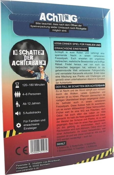Image du produit Pegasus À l'ombre des montagnes russes - Jeu de dîner policier pour 4 personnes (Allemand)