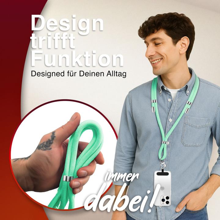 Actual product image Nalia HoldMe Lanyard Handykette – Universal Trageband für Smartphones - Verstellbar, Soft & Elastisch