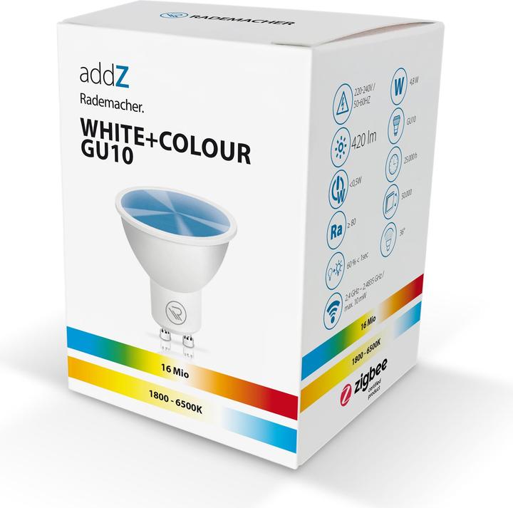 Produktbild Rademacher addZ White + Colour GU10 LED (GU10, 4.80 W, 420 lm, 1 x, F)