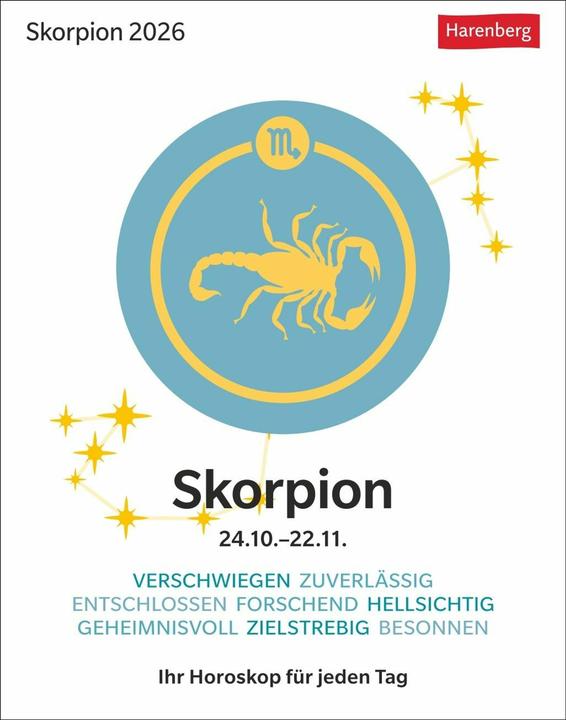 Energy Label Harenberg Skorpion Sternzeichenkalender 2026 - Tagesabreisskalender - Ihr Horoskop für jeden Tag (Hardcover, German)