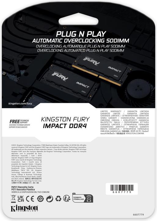 Immagine prodotto Kingston FURY Impact (1 x 16GB, 2666 MHz, DDR4-RAM, SO-DIMM)