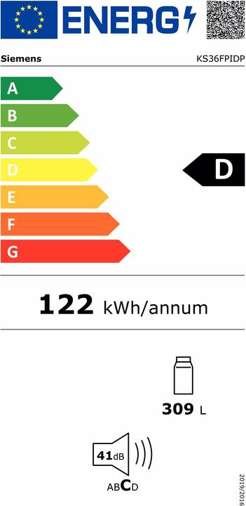 Energy Label Siemens KS36FPIDP (309 l)