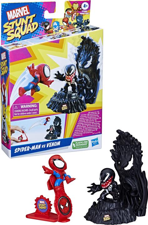 Image du produit Hasbro Stunt Squad Spider-Man vs. Venom Set de jeu avec des figurines de 3,5 cm de haut