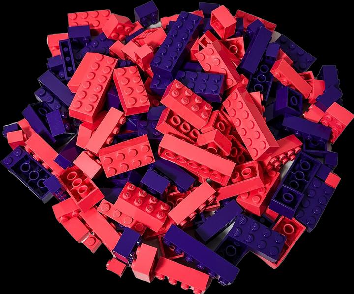 Immagine prodotto LEGO Blocchi da costruzione Basic misti - Mattoncini alti rosa e viola - NUOVO! Quantità 200x (LEGO Classic)