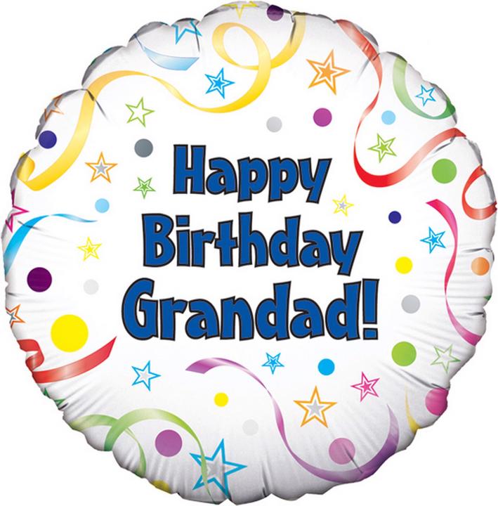 Actual product image Oaktree Round Happy Birthday Grandad balloon 46cm