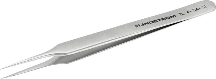 Actual product image Lindstrom Stainless Steel Tweezers ESD Protected Acid Resistant, Tip Straight, Fine, 110 mm
